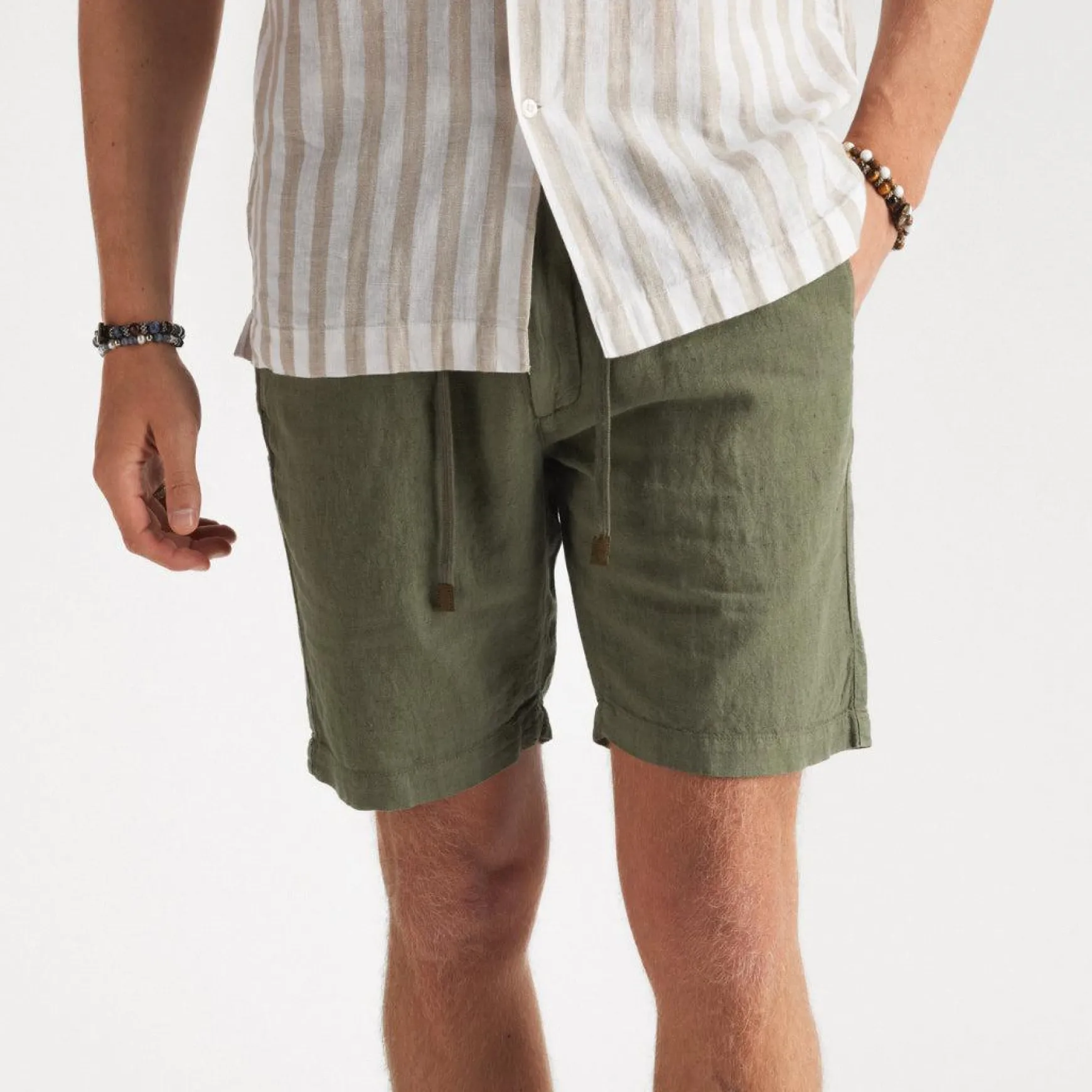 Linen Shorts Olive