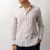 Luca Linen Shirt Stripe Beige