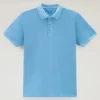 Mackinack Stretch Cotton Polo Blue