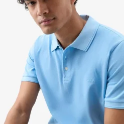 Mackinack Stretch Cotton Polo Blue