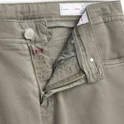 Michelangelo 5-pocket Bull Cotton Trousers Aloe