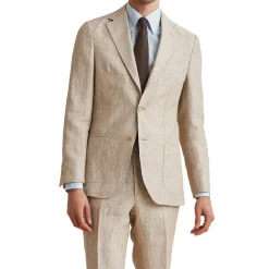 Mike Linen Suit Jacket Khaki
