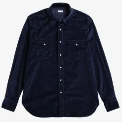 Orian Corduroy Western Shirt Navy