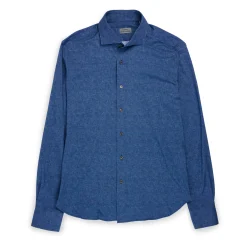Orian Cotton Stretch Shirt Blue