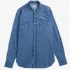 Orian Denim Western Shirt Blue