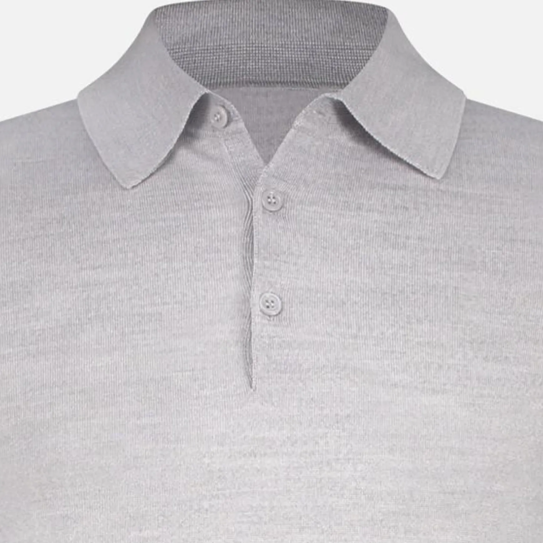 Picerno Polo Long Sleeve Light Grey