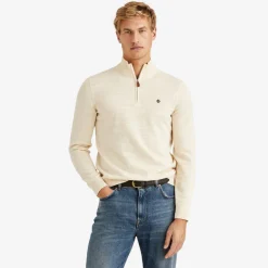 Randall Cotton Half Zip Offwhite