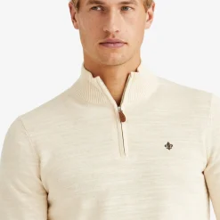 Randall Cotton Half Zip Offwhite