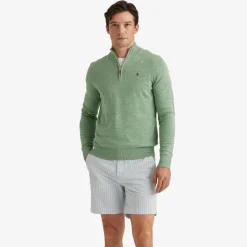 Randall Cotton HalfZip Grønn