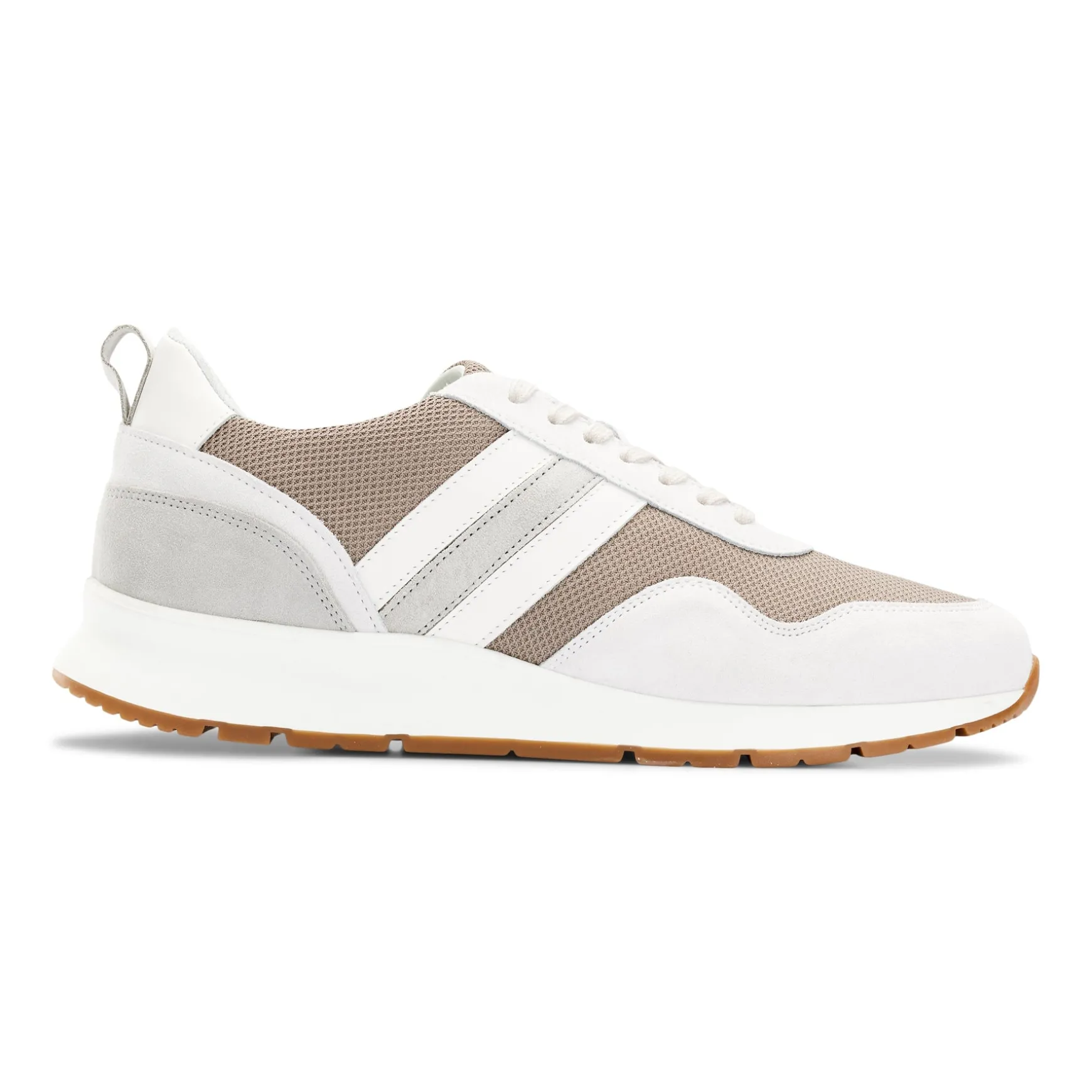 Runner Sneaker Suede Mesh Brown/White