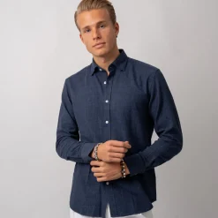 Rustic Flannel Shirt Navy