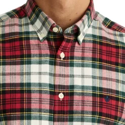 Smedley Flannel Shirt Offwhite/Red