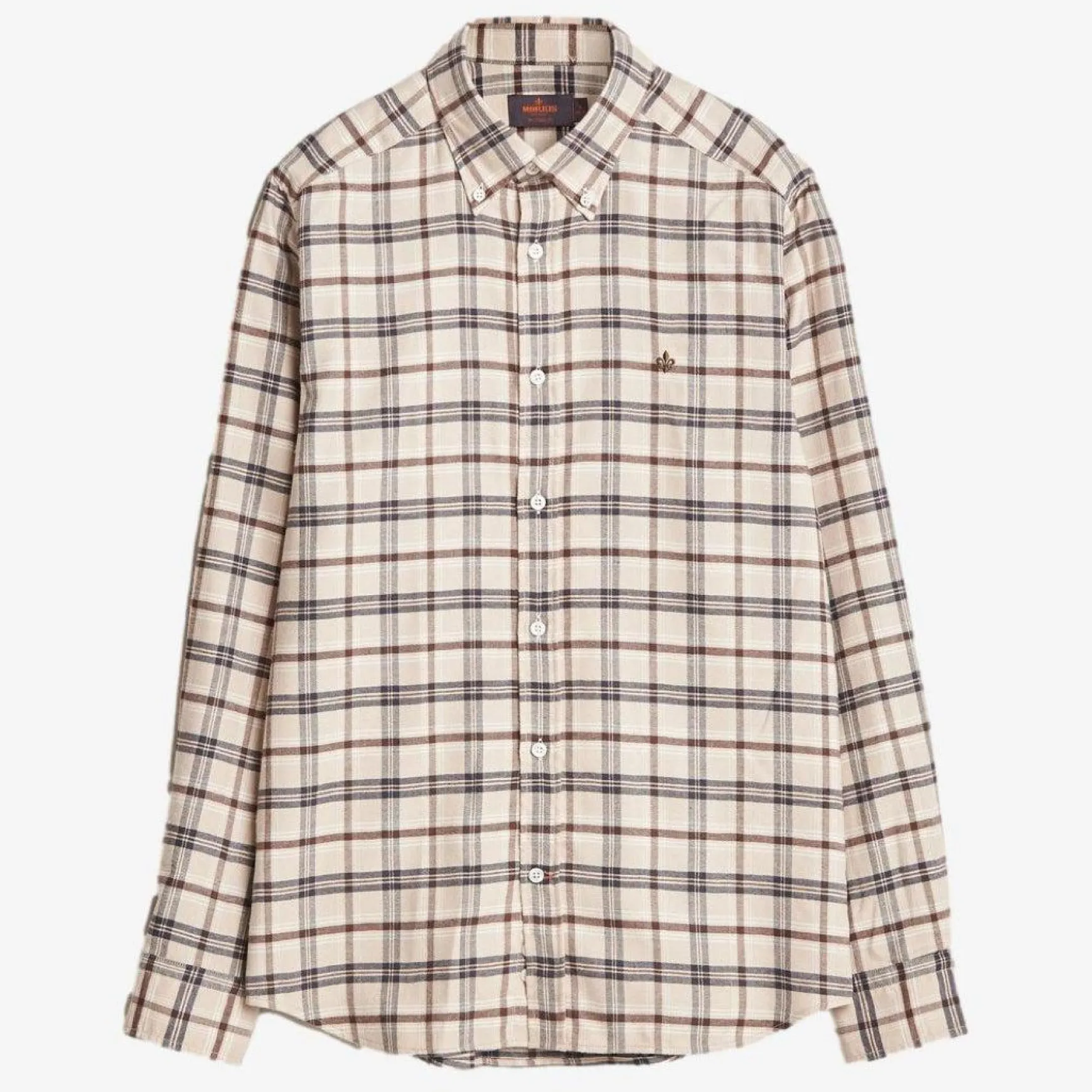 Soft Check Flannel Shirt Camel