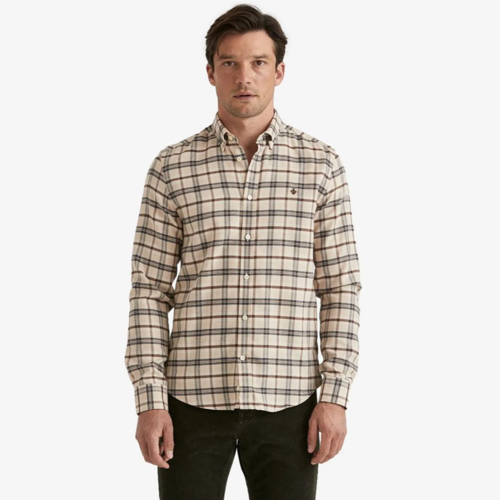 Soft Check Flannel Shirt Camel