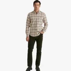 Soft Check Flannel Shirt Camel