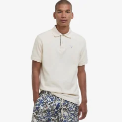 Tartan Pique Polo Antique White