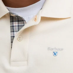 Tartan Pique Polo Antique White