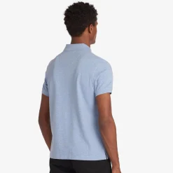 Tartan Pique Polo Sky Blue