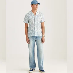 Tropical Short Sleeve Shirt Blue