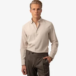 Twill Brushed Cotton Shirt Sand