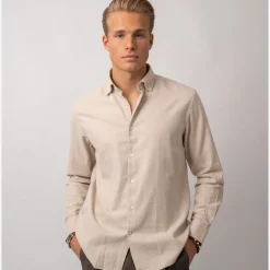 Twill Brushed Cotton Shirt Sand