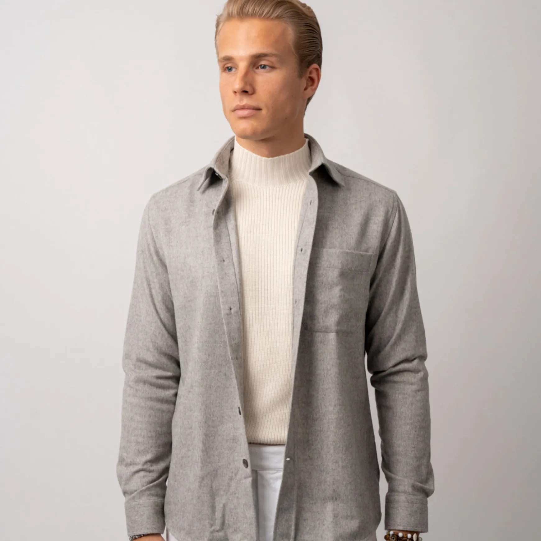 Wool Overshirt Light Grey