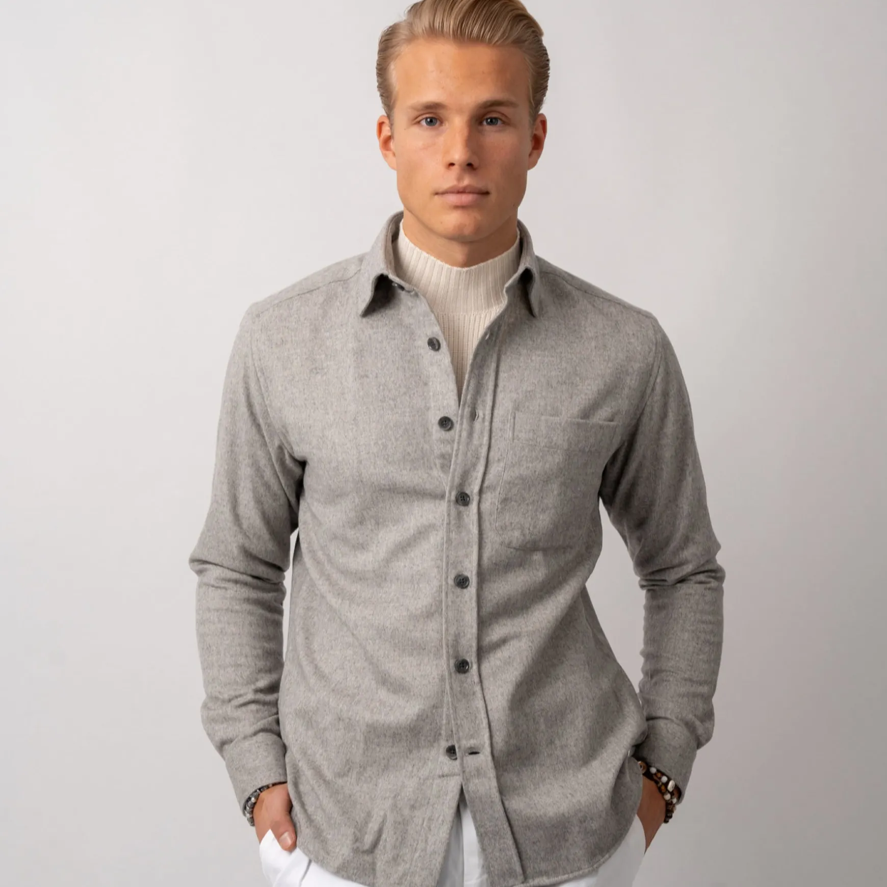 Wool Overshirt Light Grey