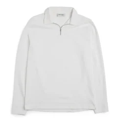 Zip Polo Long Sleeve White