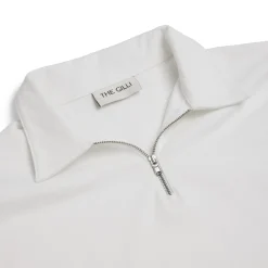 Zip Polo Long Sleeve White